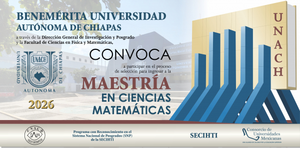 CONVOCATORIA MAESTR&Iacute;A EN CIENCIAS MATEM&Aacute;TICAS. RECEPCI&Oacute;N DE SOLICITUDES HASTA EL 17 DE AGOSTO DE 2026